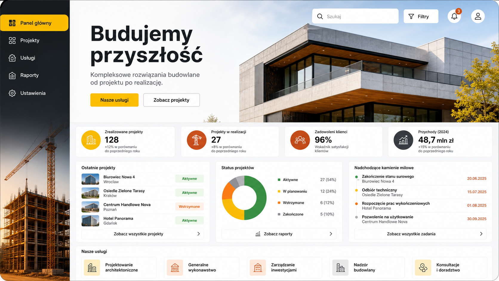 Strona firmy budowlanej