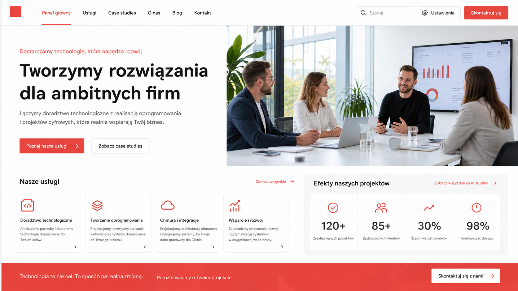 Strona firmowa z panelem CMS
